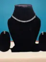 Elegant Silver Crystal Choker Necklace Set with Earrings – RSP Collections