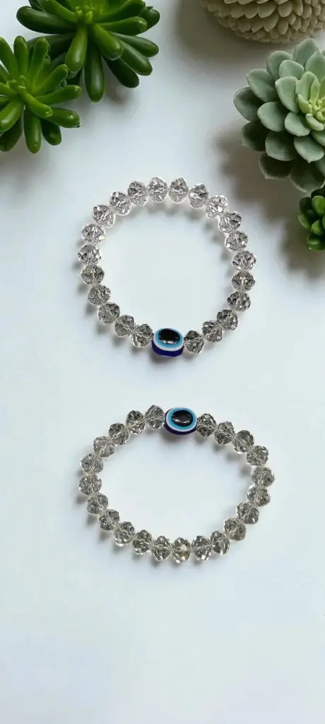 Crystal Evil Eye Protection Bracelet (Couple Set of 2) | RSP Collections
