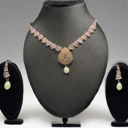 ✨ Pearl Drop Necklace Set with Matching Earrings