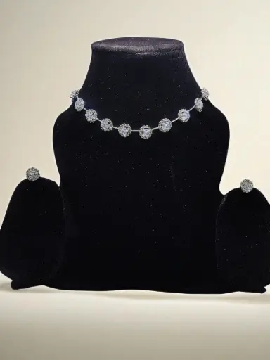 Floral Crystal Choker Necklace Set with Earrings – RSP Collections