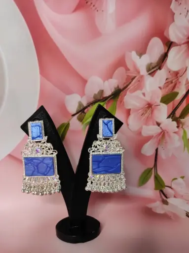 Blue Royal Statement Earrings