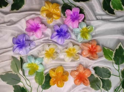 Floral Claw Hair Clips (small) – Multicolor Set