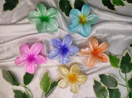 Floral Claw Hair Clips (large)– Multicolor Set 