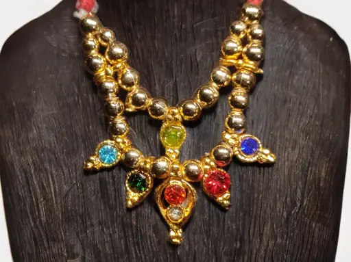 Multicolor Stone Designer Ladoo Gopal Necklace with Dori