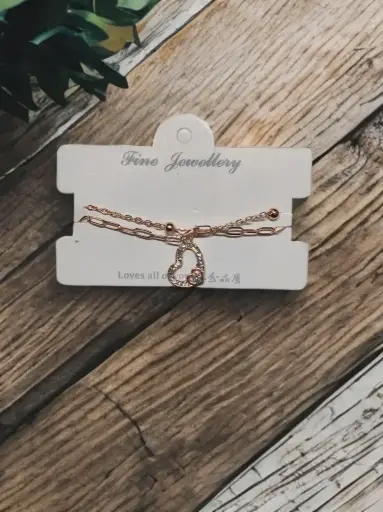 Crystal Heart Charm Bracelet 💖