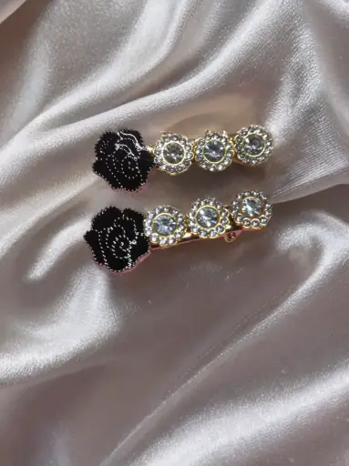 Crystal Rose Hair Clips ✨